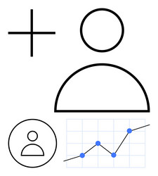 user profile icon with data analytics graph vector image