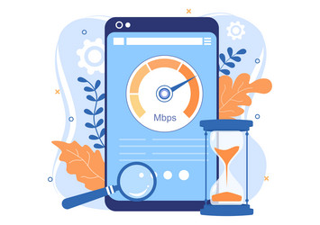 website loading speed optimization with server vector image