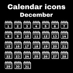 Calendar icon december symbol flat vector