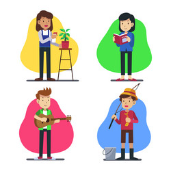 Hand drawn flat design people talking Royalty Free Vector