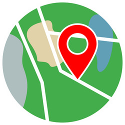 map with location point gps navigation icon vector image