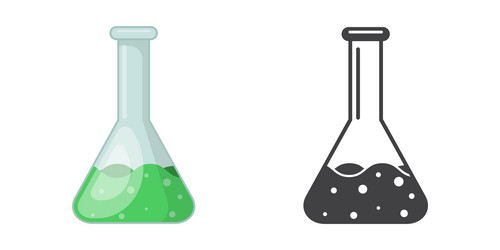 science lab bottle icon in flat style laboratory vector image