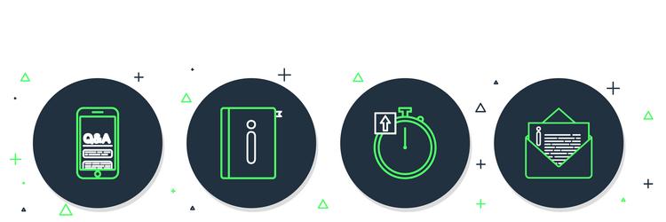 set line user manual stopwatch mobile question vector image