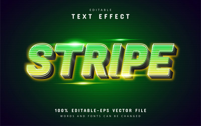 stripe text effect with green gradient vector image