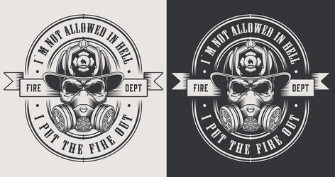 vintage firefighting monochrome logos Vector Image