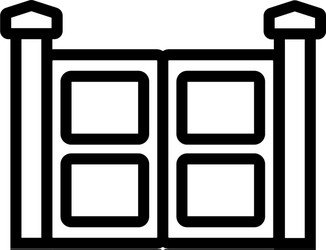 Four-square design entry gate with columns icon vector