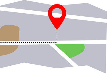 map with location point gps navigation icon vector image