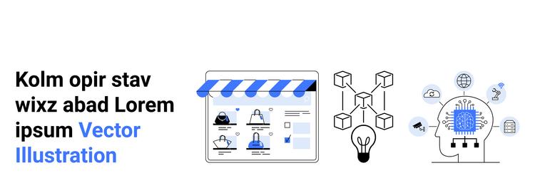 online storefront blockchain network and digital vector image