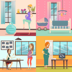 Pregnancy icon set vector