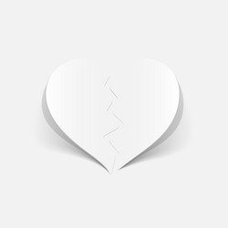 Realistic design element broken heart Royalty Free Vector