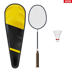 Set badminton equipment vector