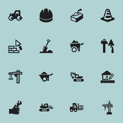 set of 16 editable structure icons includes vector image