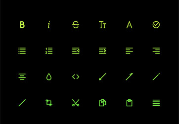 text editing user interface ui icon set high vector image
