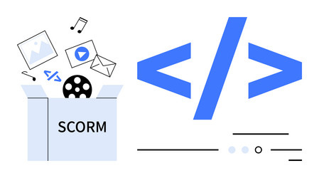digital content in scorm package with html tags vector image