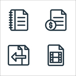 document and files line icons linear set quality vector image