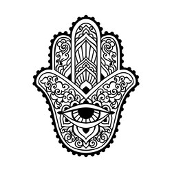 Hamsa Hand of Fatima Amulet Vector Image