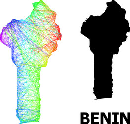 linear map benin with rainbow colored gradient vector image
