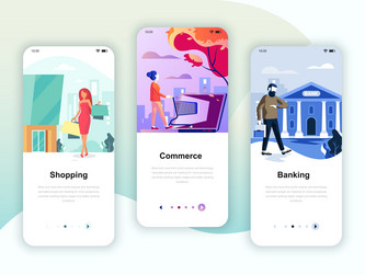 set of onboarding screens user interface kit vector image