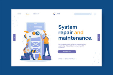 software developer on landing page design vector image