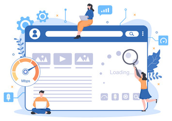 website loading speed optimization with server vector image
