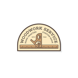Woodworking Service Badge Vector Image