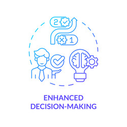 2d gradient line icon enhanced decision making vector image