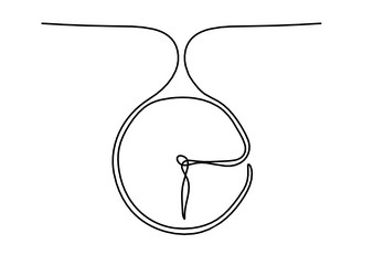 abstract clock as line drawing on white background vector image