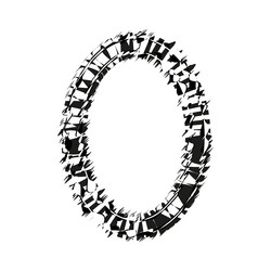 abstract oval shape broken line structure vector image