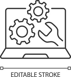 Computer repair service linear icon vector