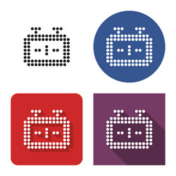 dotted icon chess-clock in four variants vector image