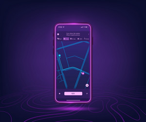 gps map app mobile navigator ui phone screen vector image