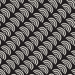 monochrome minimalistic seamless pattern with arcs vector image