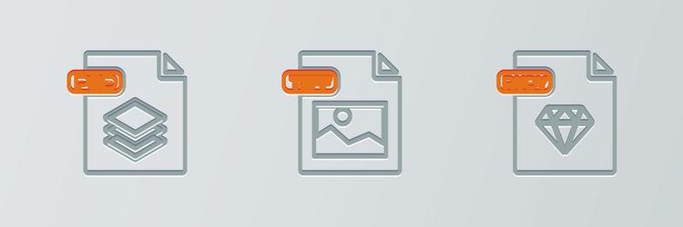 set line ruby file document psd and tiff icon vector image