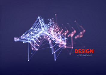 3d connection structure futuristic technology vector image