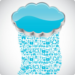 Cloud computers and communications technology vector