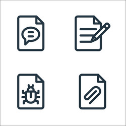 document and files line icons linear set quality vector image