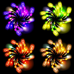 festive patterned firework bursting in various vector image