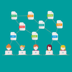 file extensions people with computers vector image
