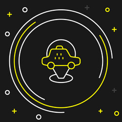line map pointer with taxi car icon isolated vector image