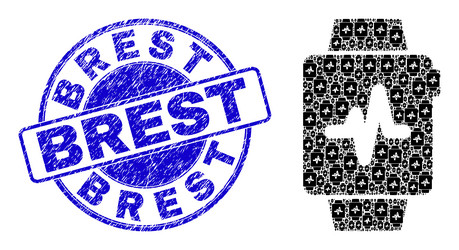 rubber brest badge and pulse watches recursion vector image