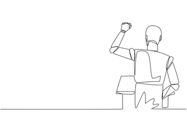 single continuous line drawing rear view of smart vector image
