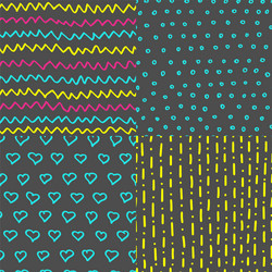 abstract handdrawn seamless patterns set simple vector image