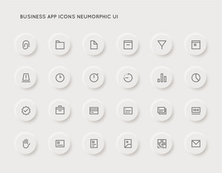 neuromorphic business user interface ui icon set vector