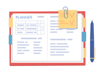 open notebook semi flat color object vector image