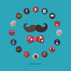 set of modern flat design hipster icons vector