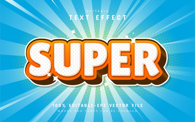 super text effect comic style vector image