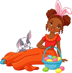 Adorable Easter Girl Vector Image
