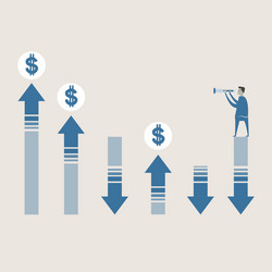 business man use binnocular forecasting g vector