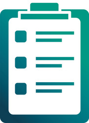 Clipboard with paper sheet gradient style icon vector