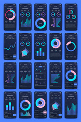 different ui ux gui screens and flat web icons vector